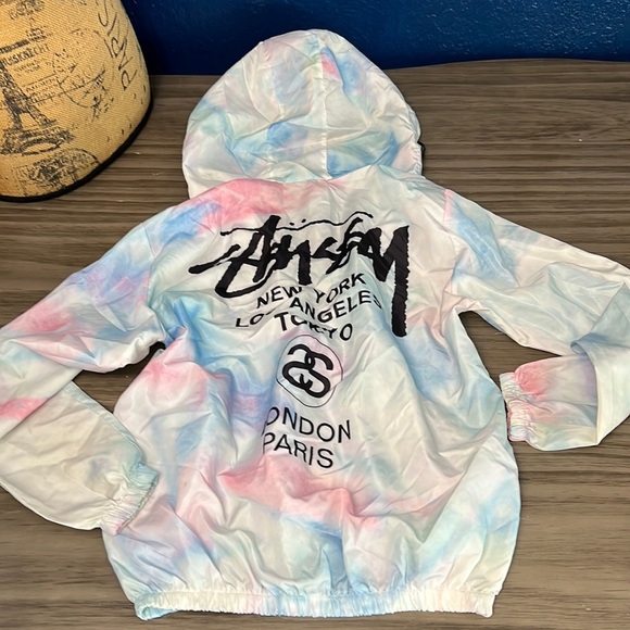 STUSSY Y2K COTTON CANDY TIE DIE ZIP UP WINDBREAKER UNISEX - Picture 3 of 12